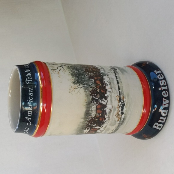 Vintage 1990 Budweiser Handcrafted Clydesdale Stein Beer Mug w/Handle - Picture 2 of 15